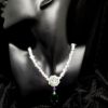 Collier argent mauve et vert avec perles en cristal de roche - Solal Bijoux