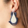 Boucles d'oreilles bleumarine blanc - Solal Bijoux